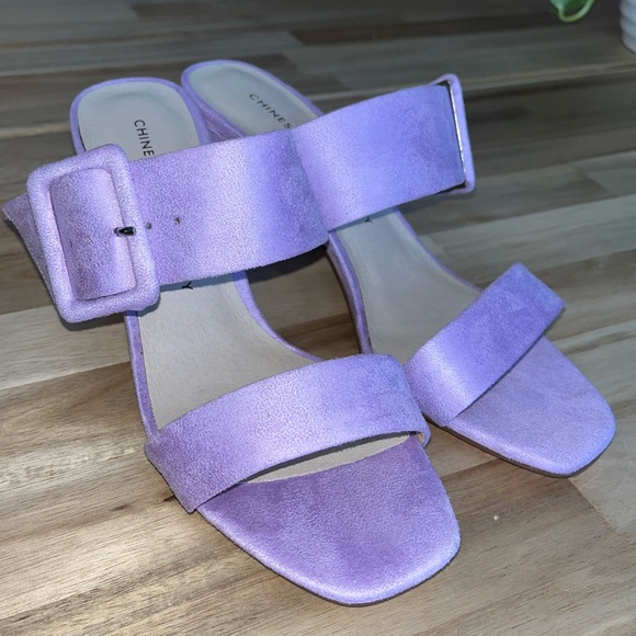 Yippy Lilac Suede Leather High Heel Sandals - Picture 2 of 4